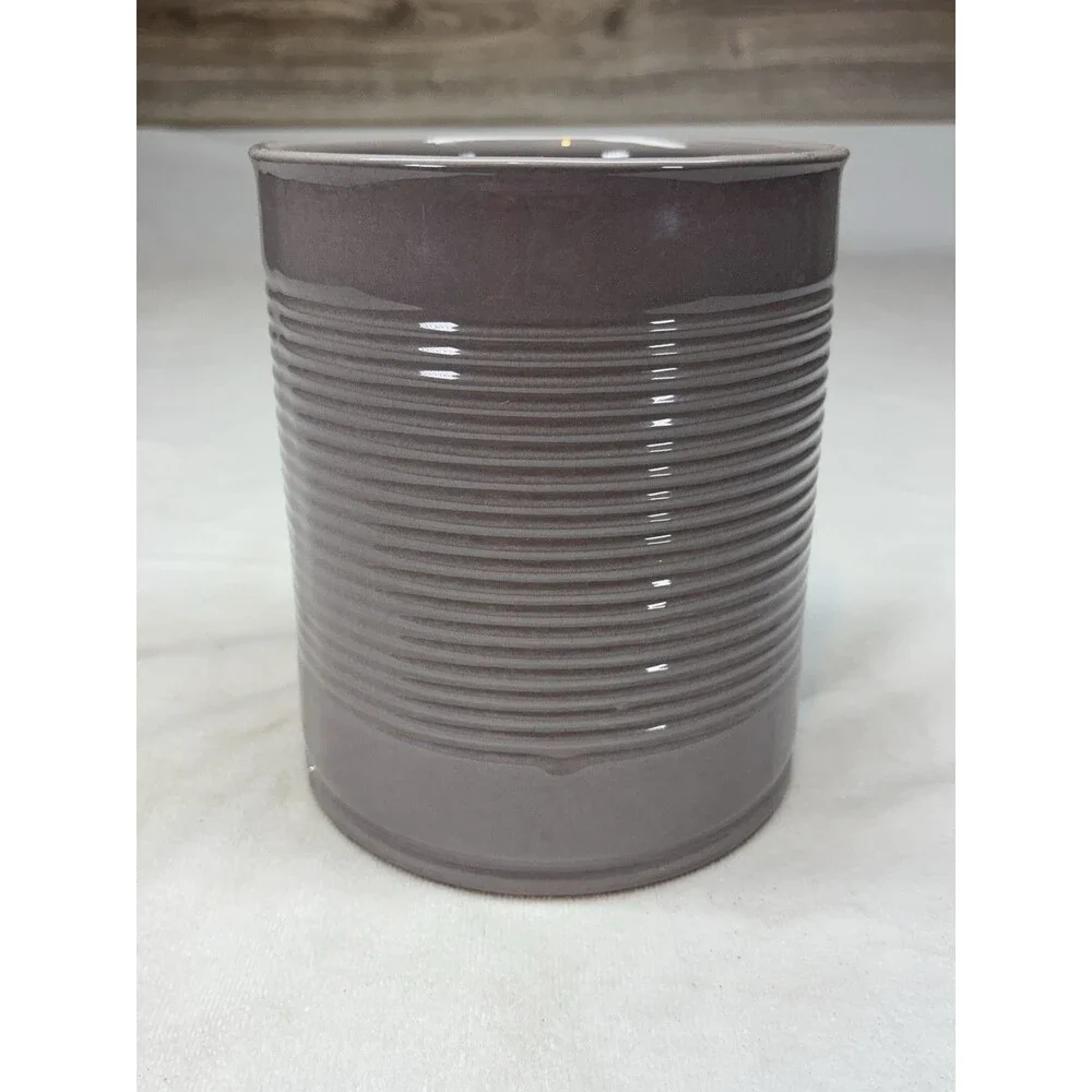 Sur La Table Terracotta Utensil Holder Diameter 5.75” Height 6.75” Gray Ribbed